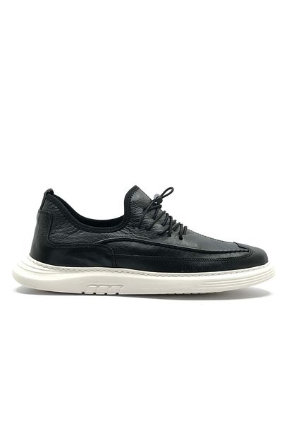 KCMN James Franco 6156 Casual Leather Men's Shoes Black-white