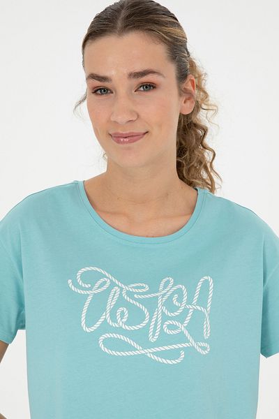 U.S. Polo Assn. Tricou de damă Mint cu gât crew 50286053 -VR090