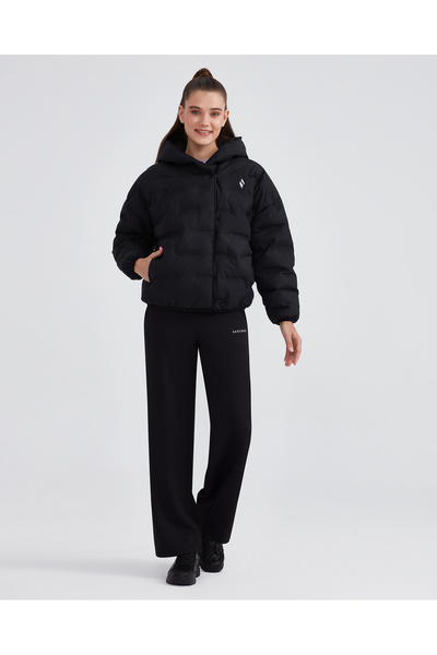 SKECHERS W Outerwear Padded Jacket Kadın Siyah Mont S232082-001