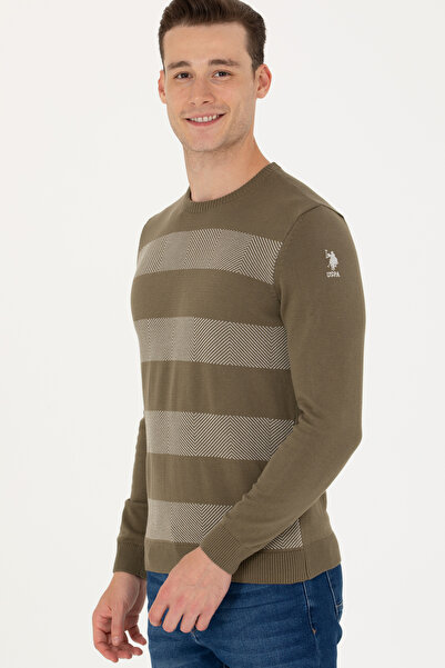 U.S. Polo Assn. Чоловічий пуловер хакі 50272113VR027