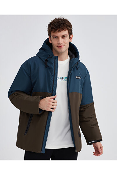 SKECHERS M Outerwear Padded Jacket Erkek Petrol Mont S232059-405