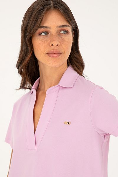 U.S. Polo Assn. Ροζ γυναικείο βασικό μπλουζάκι - 50285853 -VR041