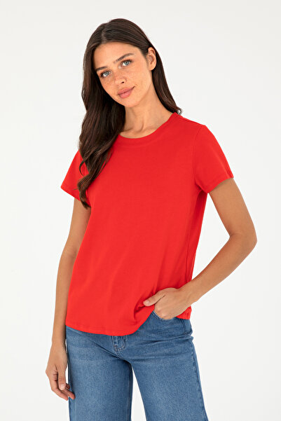U.S. Polo Assn. Women's Red Crew Neck Basic T-Shirt 50296152-Vr030