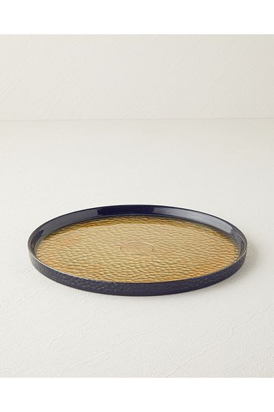 English Home Nova Glass Serving Plate 28 cm Black-Gold