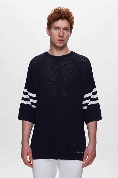 Tween Relaxed Fit Navy Blue Rayon Sweater