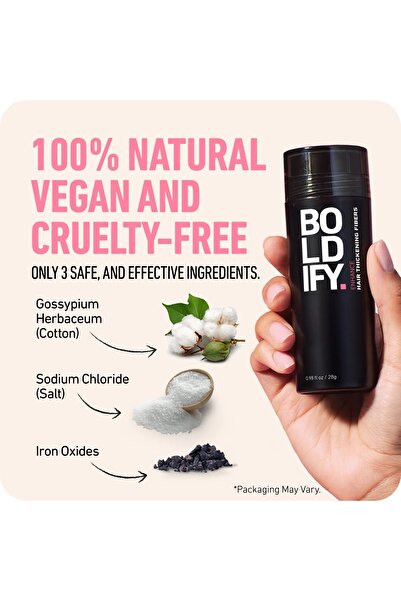 Boldify Saç Dolgunlaştırıcı Fiber, Topik Tozu Siyah 12 gr- Hair Building Fibers