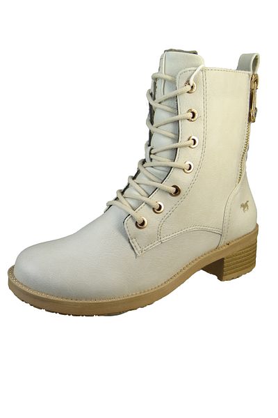 Mustang Damen Elegante Stiefelette 1402502 Weiß 203 buz Kunstleder