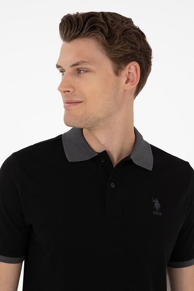 U.S. Polo Assn. Μαύρο ανδρικό μπλουζάκι Basic - 50284638 -VR046
