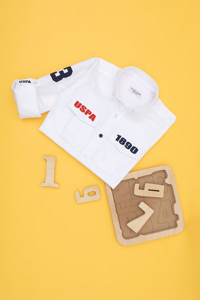 U.S. Polo Assn. Λευκό μακρυμάνικο πουκάμισο για αγόρι 50272484 -VR013