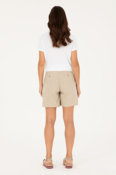 U.S. Polo Assn. Kadın Haki Dokuma Şort 50282334-VR027