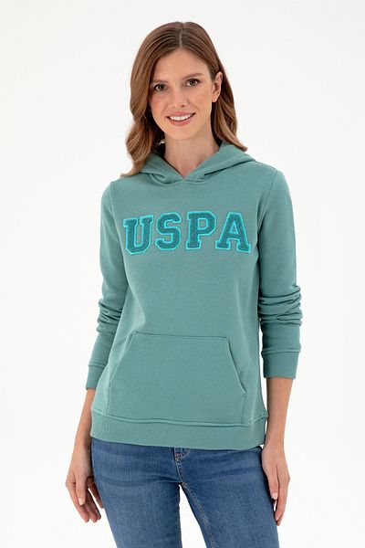 U.S. Polo Assn. Mint Colored Women's Hooded Sweatshirt - 50296931 -Vr090