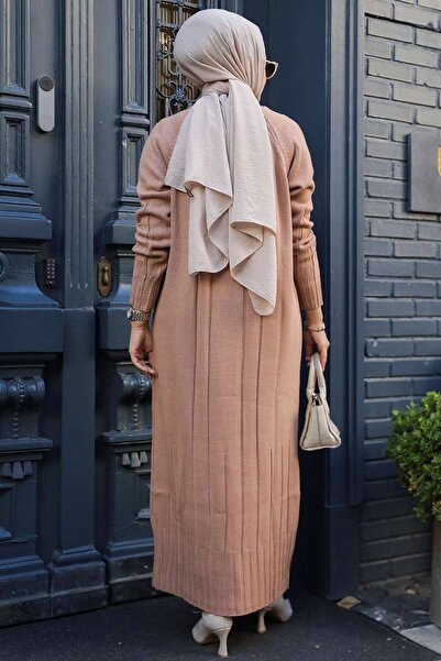Neva Style Hijab Knitwear Dress - Biscuit 31230Bs