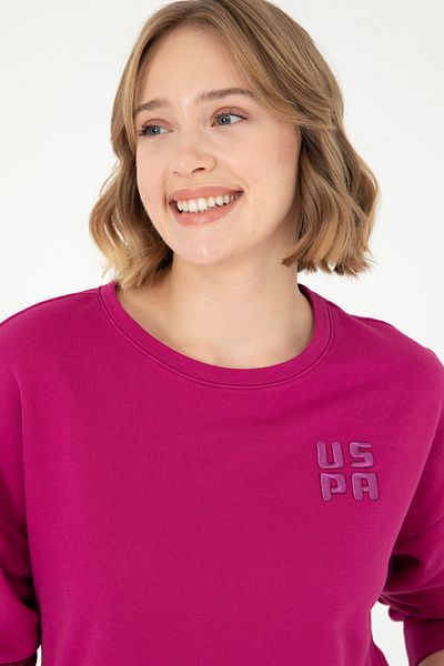 U.S. Polo Assn. Women's Fuchsia Basic Crew Neck Sweatshirt 50296919 -Vr023