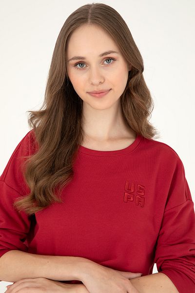 U.S. Polo Assn. Women's Red Basic Crew Neck Sweatshirt 50296919 -Vr030