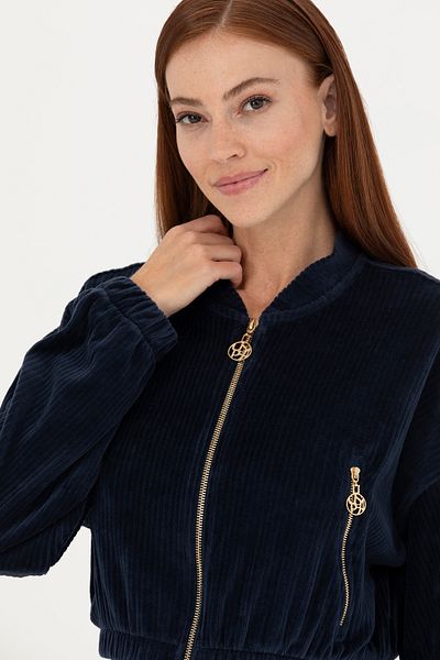 U.S. Polo Assn. Women's Navy Blue V-Neck Sweatshirt 50271608 -Vr033