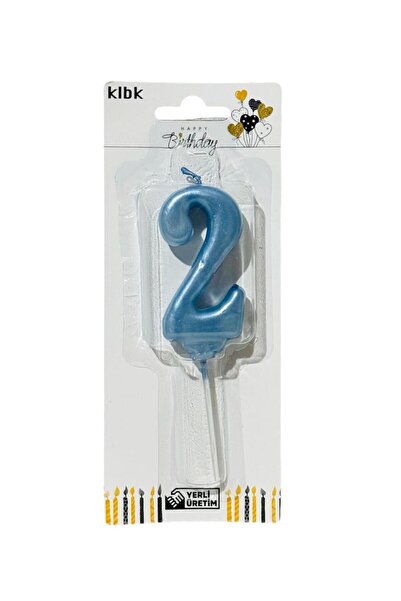 ALYA -BUTIK 2 yaş doğum günü büyük rakam sayılı pasta mumu mavi renk rakam mum