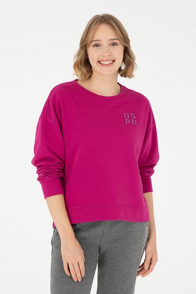 U.S. Polo Assn. Women's Fuchsia Basic Crew Neck Sweatshirt 50296919 -Vr023
