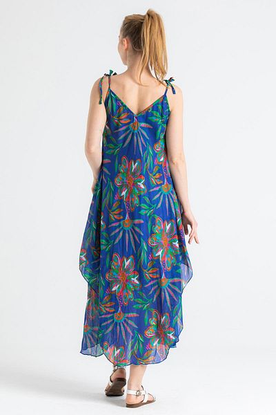Eliş Şile Bezi Καλοκαιρινό φόρεμα Strappy Voile Aphrodite Midi Size Saks 6192