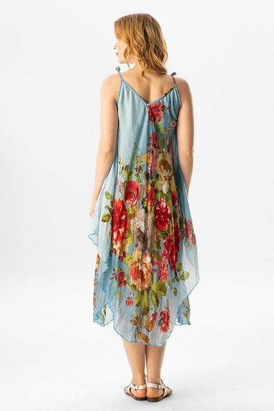 Eliş Şile Bezi Rochie de vară Midi Aphrodite Voile cu bretele Ice Blue 6121