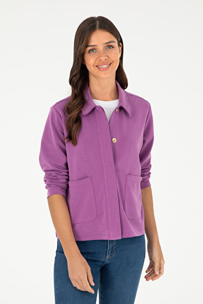 U.S. Polo Assn. Kadın Mor Polo Yaka Sweatshırt 50282884-VR038