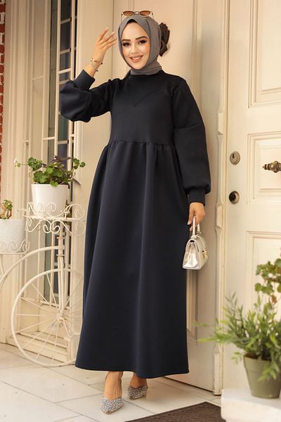 Neva Style Μπλε ναυτικό Φόρεμα Scuba Hijab 36902L
