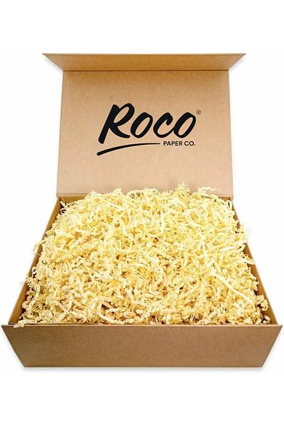 roco paper Zigzag Cropped Paper - Dark Cream, Filler Decoration, 100Gr Box