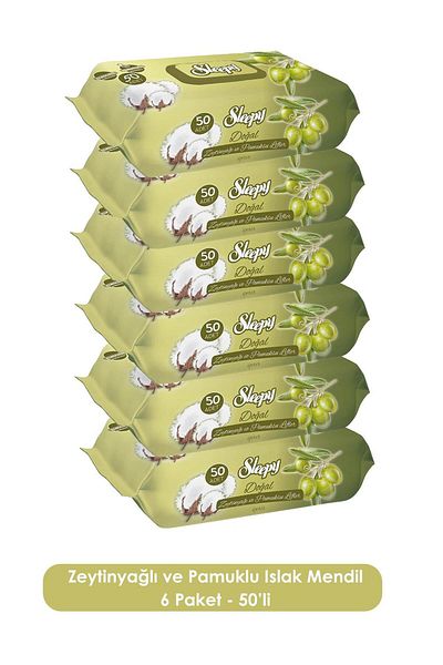 Sleepy 6 Natural Olive Oil and Cotton Wet Wipes 50 Pcs, Baby Cover 10 Pcs and Rosie