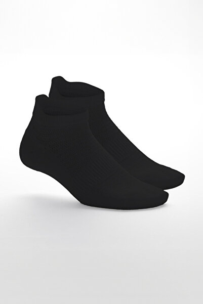 Calverton Socks زوجان - جوارب رياضية نسائية من القطن الأسود معززة بكعب