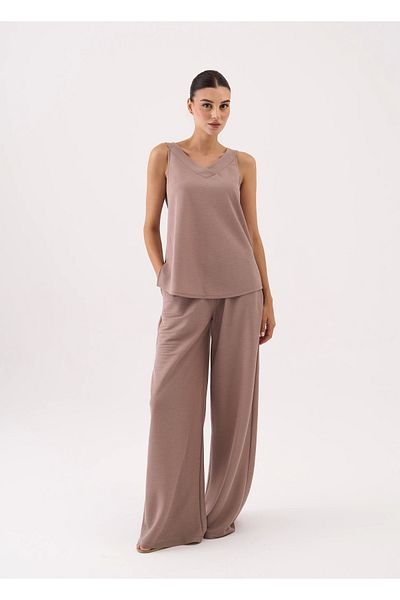allys Pant with Pocket Bol Cut Pant - Collar Detail Sleeveless Bluz