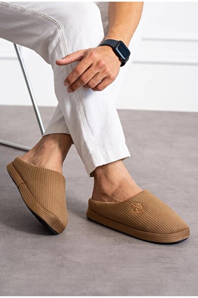 White Style Moda Вишитий оксамит з рельєфним візерунком, зручна м'яка підошва, з хутром всередині, чоловічі домашні капці