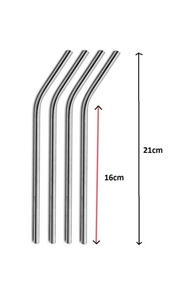 SAVA HOME COLLECTİON Stainless Steel Straw Set 5 Pieces