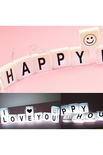 Go İthalat 10'lu Lightbox Işıklı Harf Mesaj Panosu Dekoratif Harf Işık Zinciri (4738)