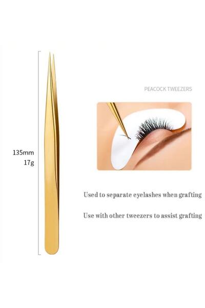 ellea Gold 3 Model Profesyonel Ipek Kirpik Cımbız Seti