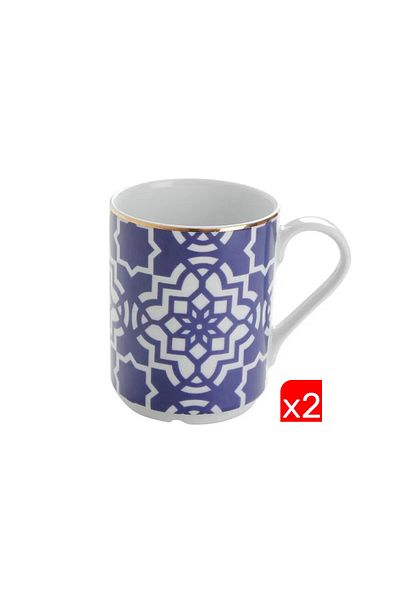 Porland Morocco Pattern Purple Mug 340Cc 2 Pcs 04Ap 019260