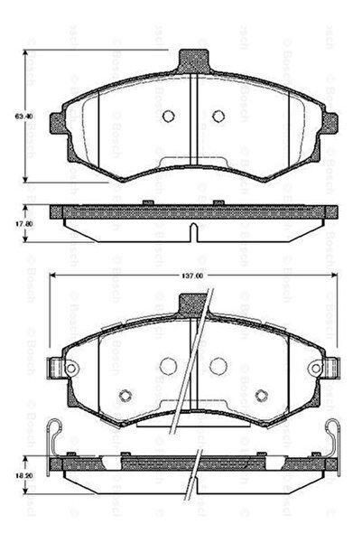 Bosch Disk Balata Hyundai Matrix, Elentra, Kia Cerato Ön -