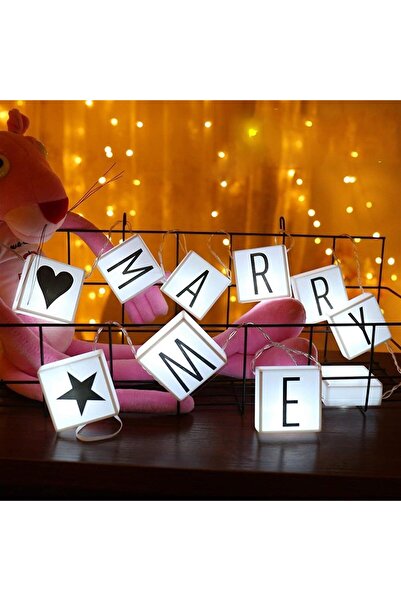 Go İthalat 10'lu Lightbox Işıklı Harf Mesaj Panosu Dekoratif Harf Işık Zinciri (4738)