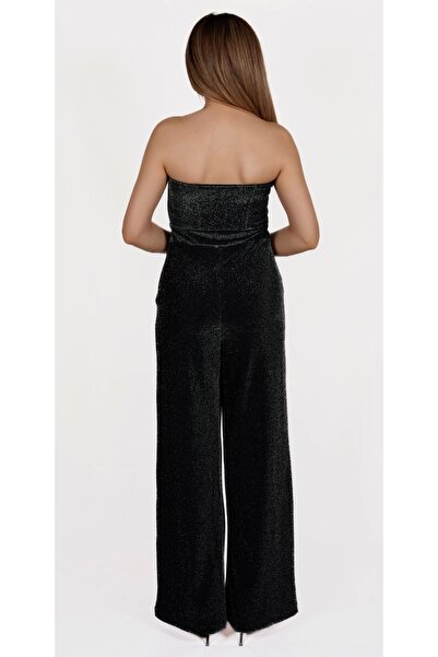 allys GLOSSY SILVERY EVENING DRESS JUMPSUIT