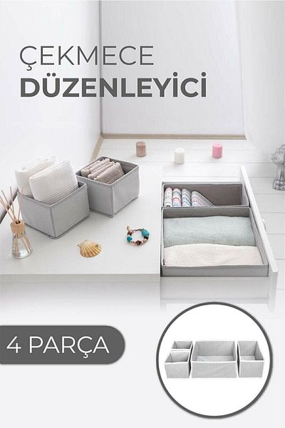 Mu Art Ahşap Drawer Organizer Box Set Organizer Set of 4 (5175)