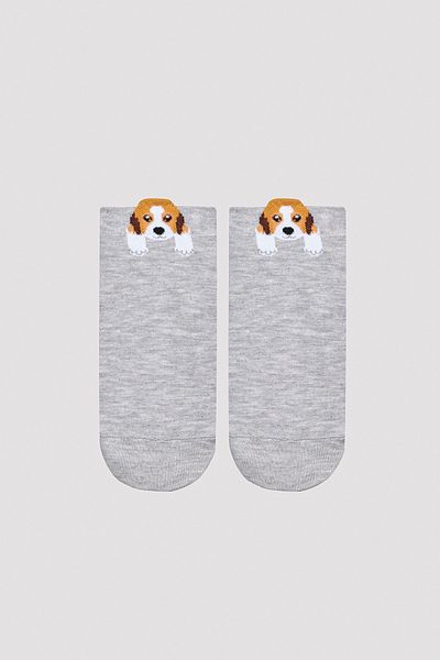 Penti Dog Detail Beige 3-Piece Booties Socks