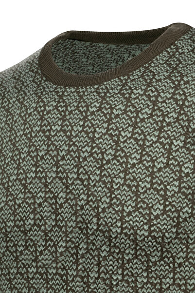 Çizgi Triko Men's Knitwear Sweater - Crew Neck, Patterned, Regular Fit - 5023C