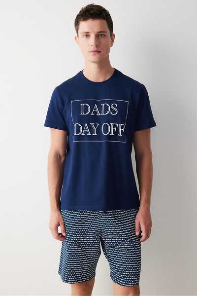 Penti Erkek Dads Day Çok Renkli Şort Pijama Takımı