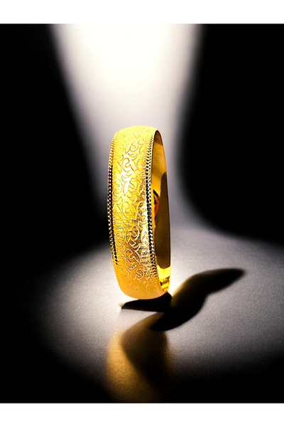 BEYZA DERELİ TAKI AKSESUAR 22 Ayar Fiziki Altın Kaplama 1.5 Cm Bilezik