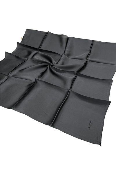 Armine Απλό Μεταξωτό Φουλάρι - 1017 Dark Smoked Sura