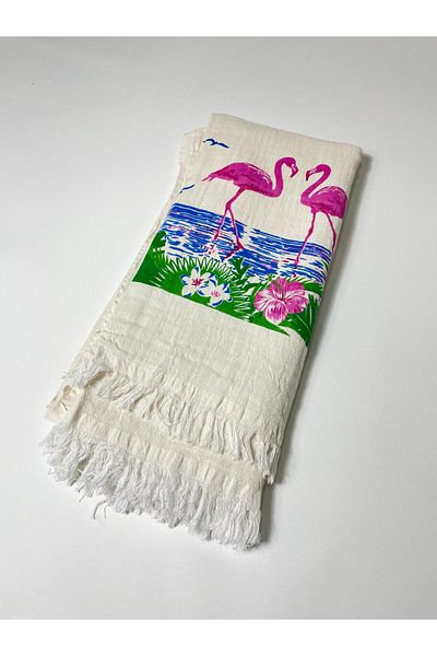 Sobe Hediyelik Flamingo Σχεδίαση 100% βαμβακερή μουσελίνα Peshtemal Πετσέτα θαλάσσης 100x180 Πετσέτα μπάνιου