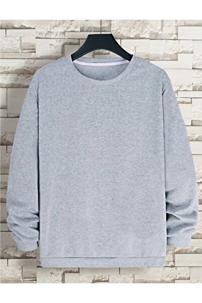 CAMİNHO DA LUA Unisex Bay-Bayan Baskısız Oversize Renkli Bisiklet Yaka Sweats...