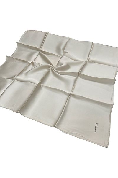 Armine Απλό Μεταξωτό Φουλάρι - 1413 Cream Sura