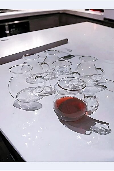 Bonjour 6'lı Keyfi Ala Borosilikat Cam Kulplu Çay Bardağı 180ml Bardak