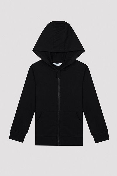 Penti Black Unisex Front Zipper Hooded Sweatshirt