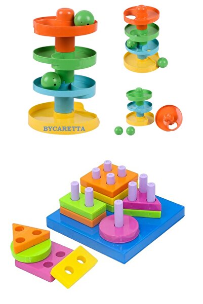 ByCaretta قطرة المطر (لعبة كرة الخشخشة) + مجموعة ألغاز الأشكال الهندسية التعل...