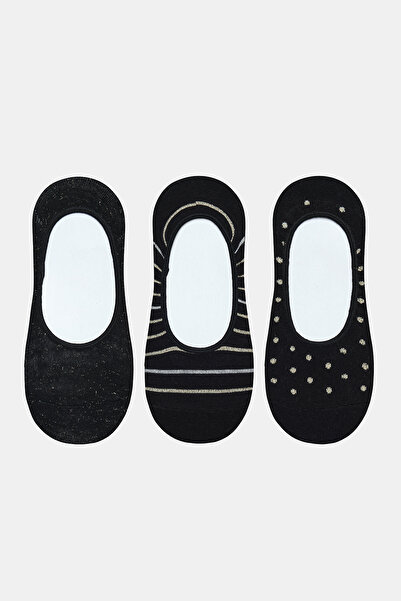 Penti Μαύρες γυαλιστερές κάλτσες μπαλαρίνας 3 τεμαχίων